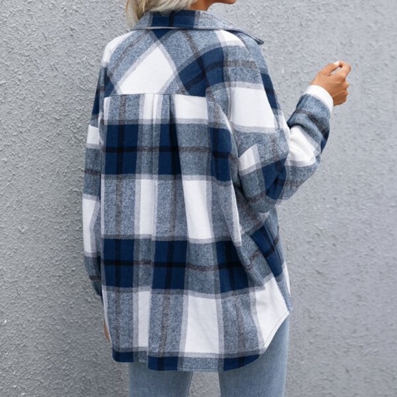 Cozy Green Button up Oversized jacket Shacket Winter - Picture 4 of 14